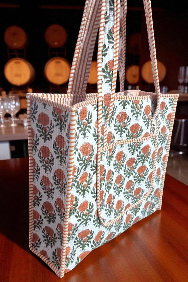 PREORDER Monroe Orange Floral Tote Bag