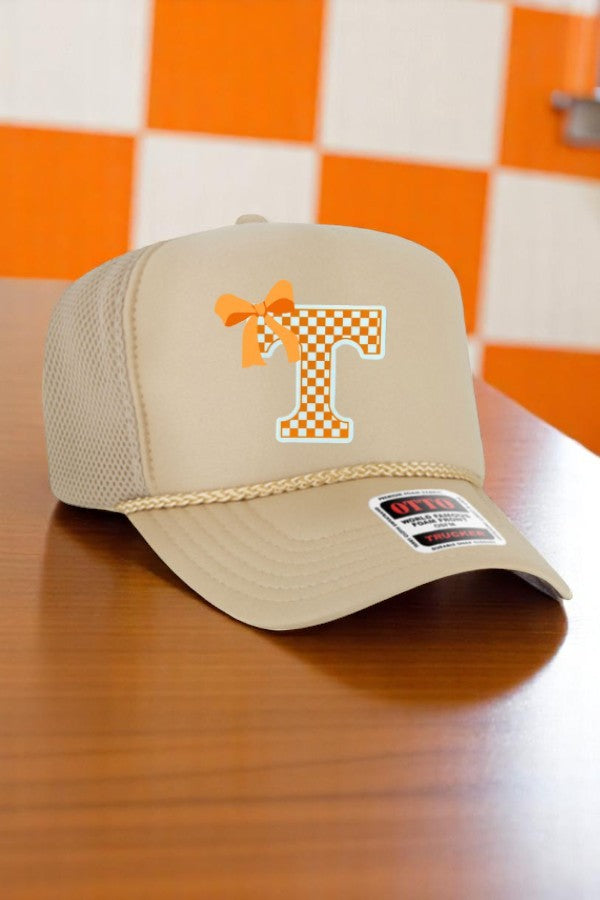 PREORDER Vols T with Bow Tan Embroidered Hat