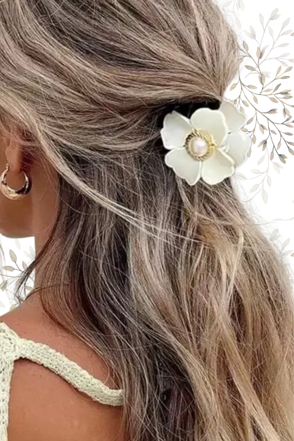 Pearl Flower Hair Clips