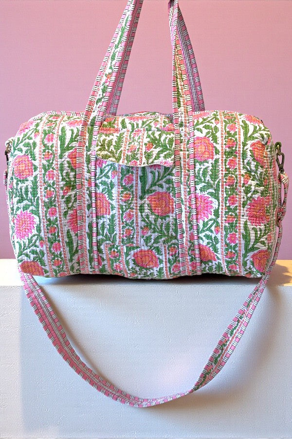 PREORDER Eliana Pink Floral Duffel Bag