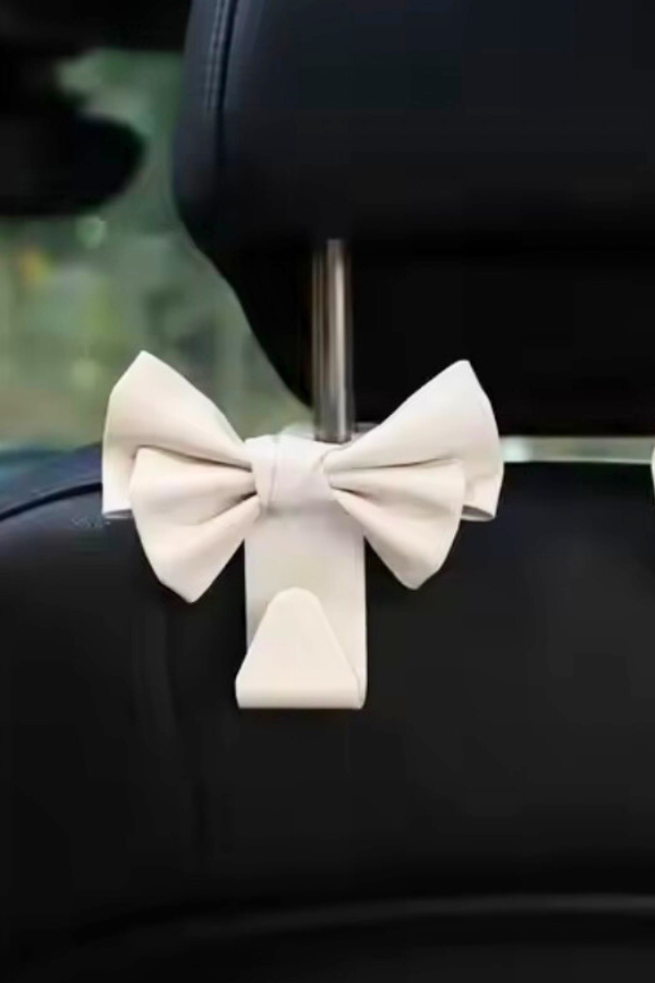 PREORDER White Bow Car Storage Hook