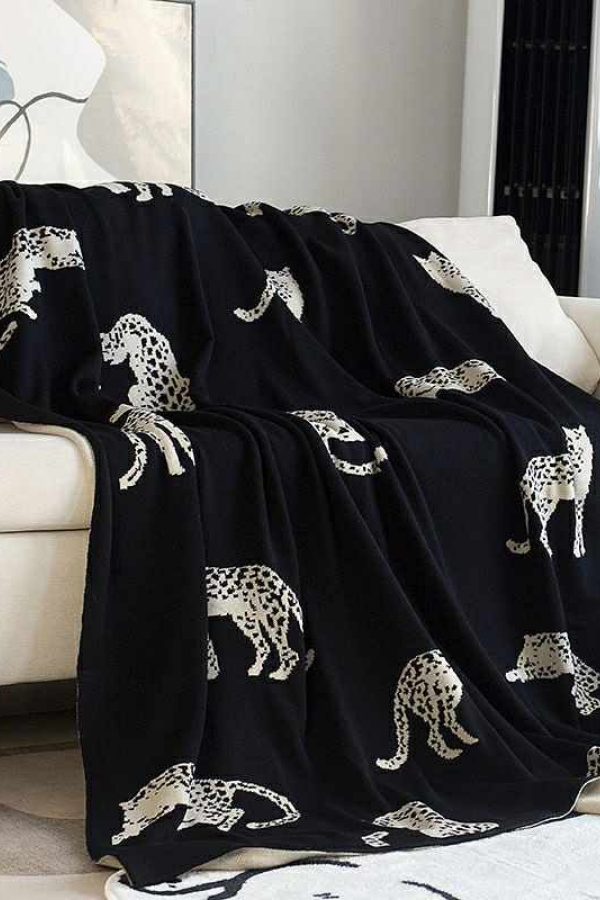 PREORDER Black and Ivory Cheetah Luxury Blanket