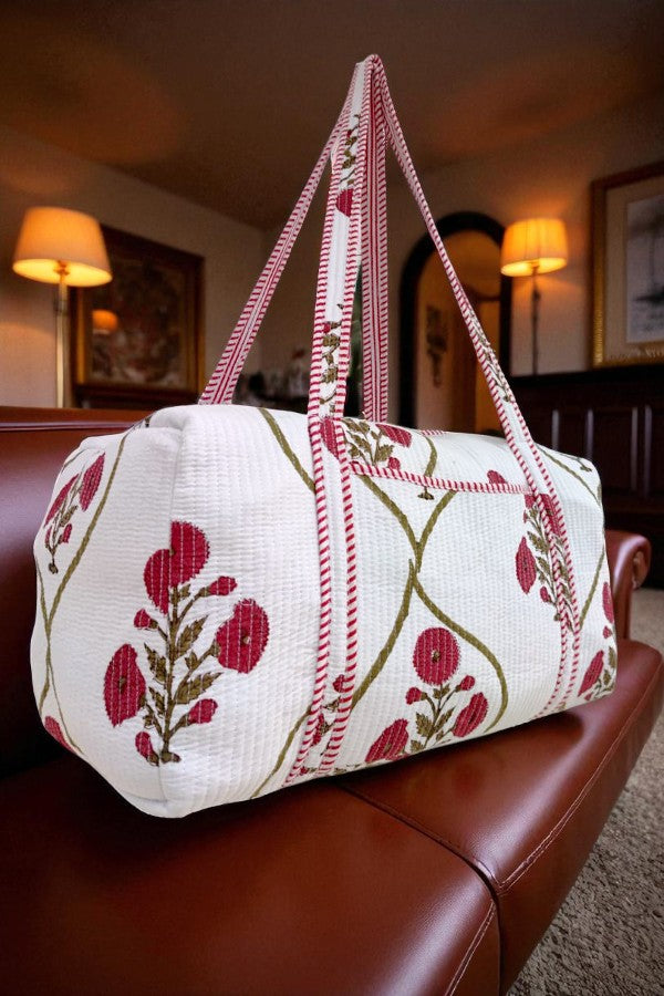 PREORDER Ellison Burgundy Floral Duffle Bag