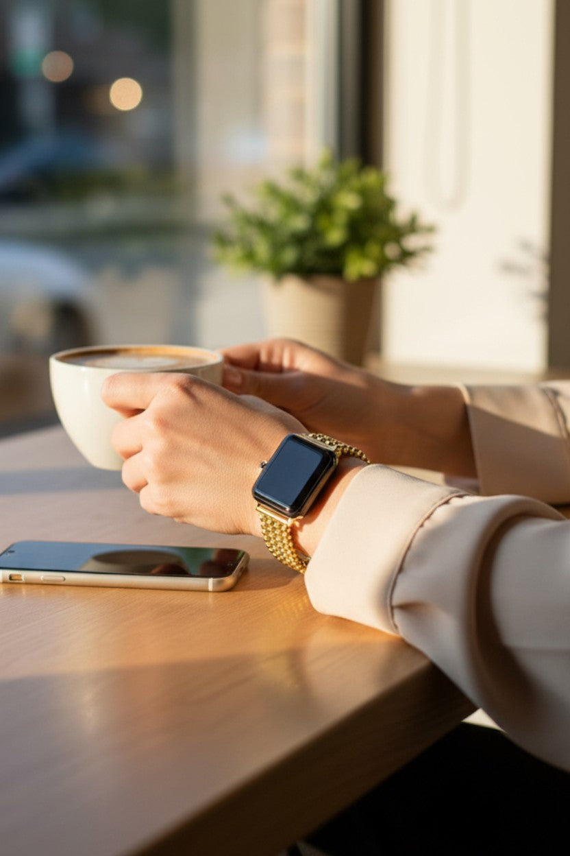 Margot Gold Beaded Smartwatch Band