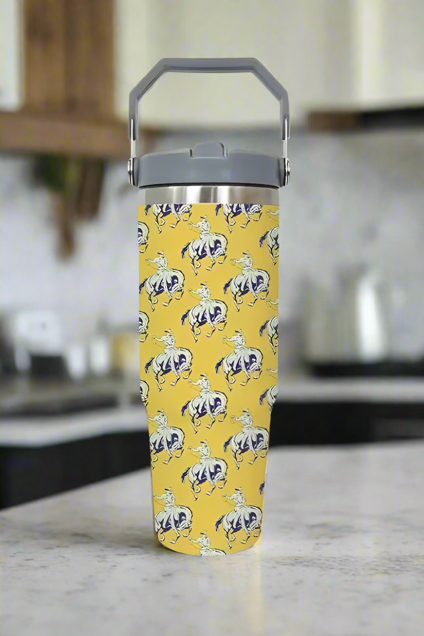 Yellow Retro Western Print Tumbler