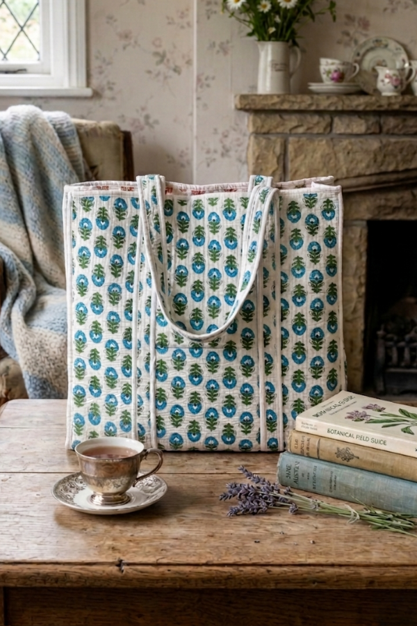 Aster Floral Patterned Tote Bag