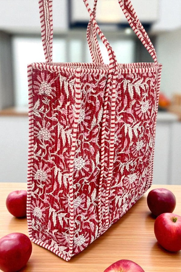 PREORDER Hampton Red Floral Tote Bag