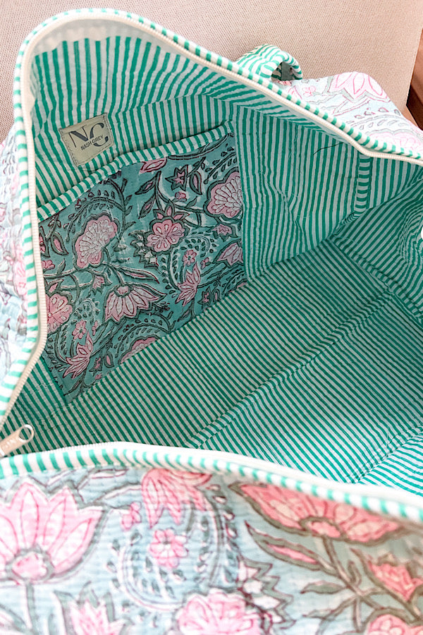Lennon Blue Floral Duffle Bag