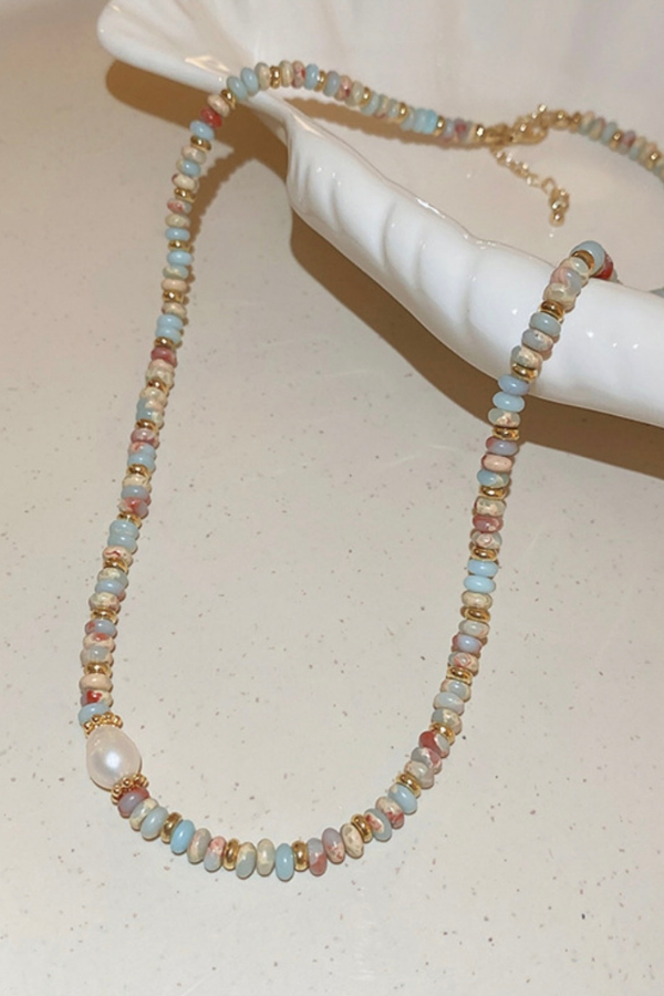 Mariah Beaded Pearl Necklace