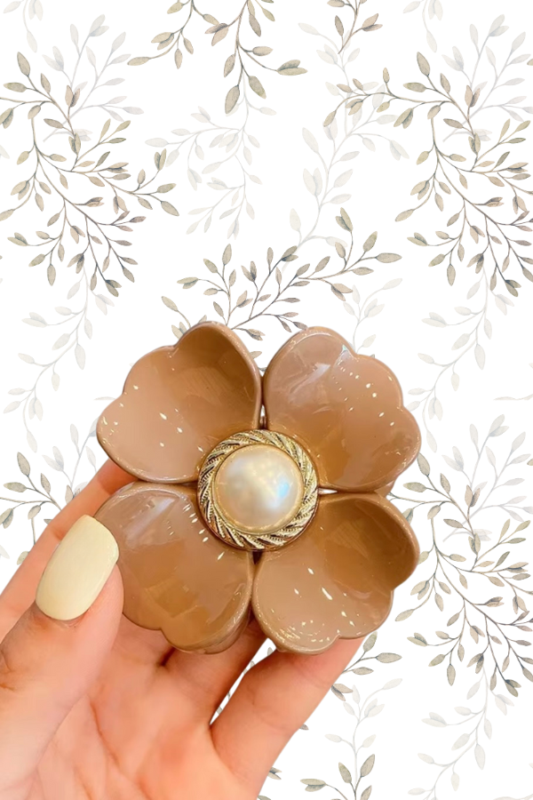 Pearl Flower Hair Clips