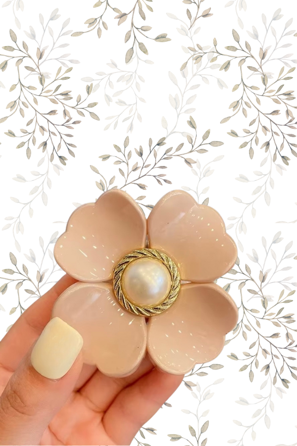 Pearl Flower Hair Clips