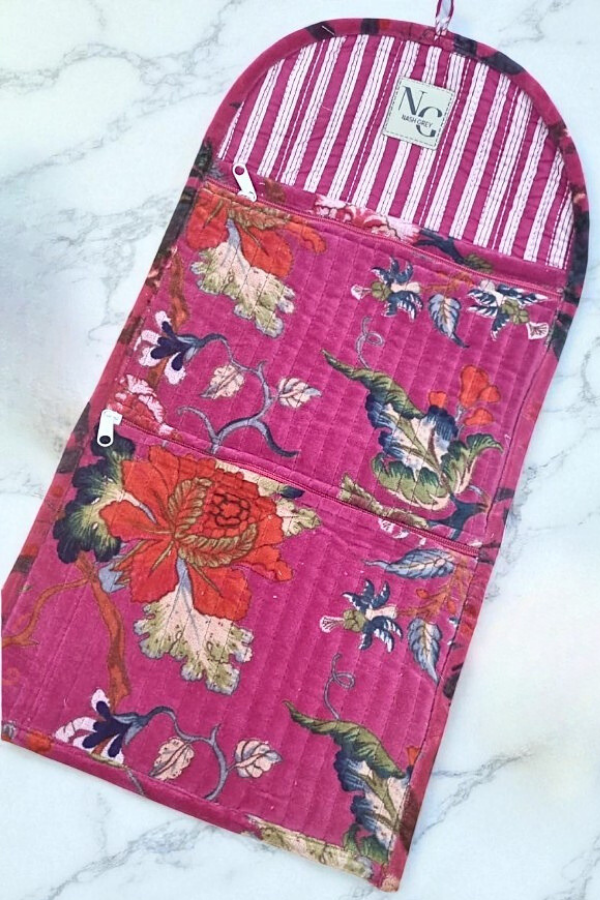 PREORDER Cora Pink Velvet Jewelry Pouch