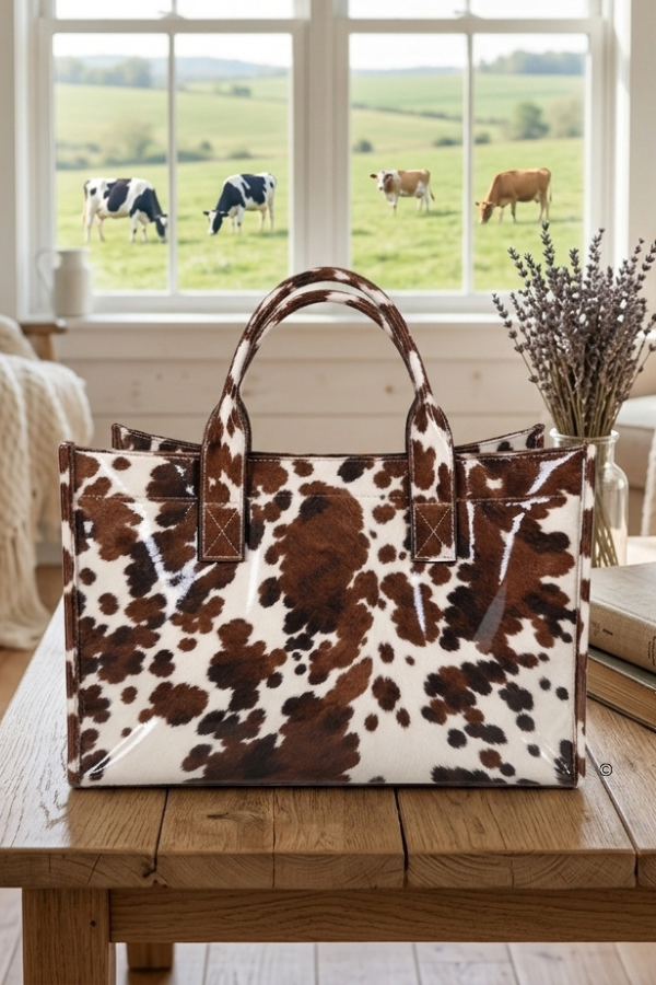 The Cowhide Cutie Vinyl Tote Bag© PREORDER