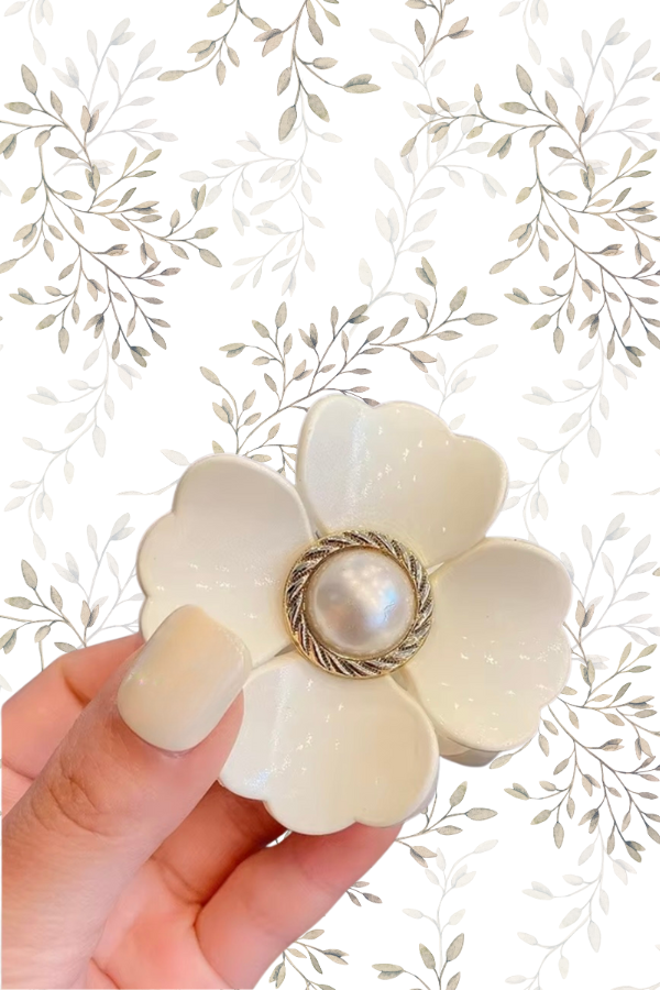 Pearl Flower Hair Clips