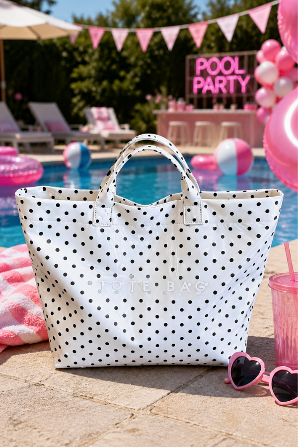 White and Black Polka Dot TOTE BAG PREORDER