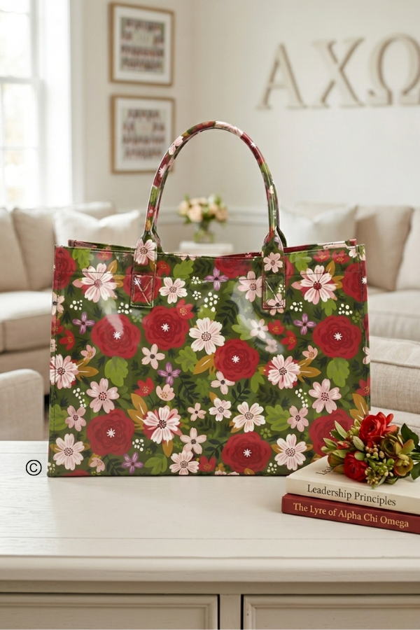 Alpha Chi Omega Floral Tote Bag PREORDER