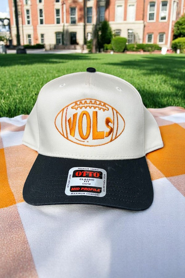 Vols Football Natural/Black Embroidered Hat