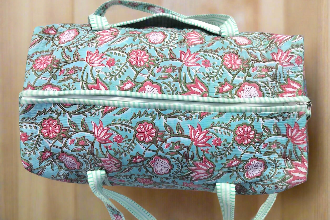 PREORDER Lennon Blue Floral Duffle Bag