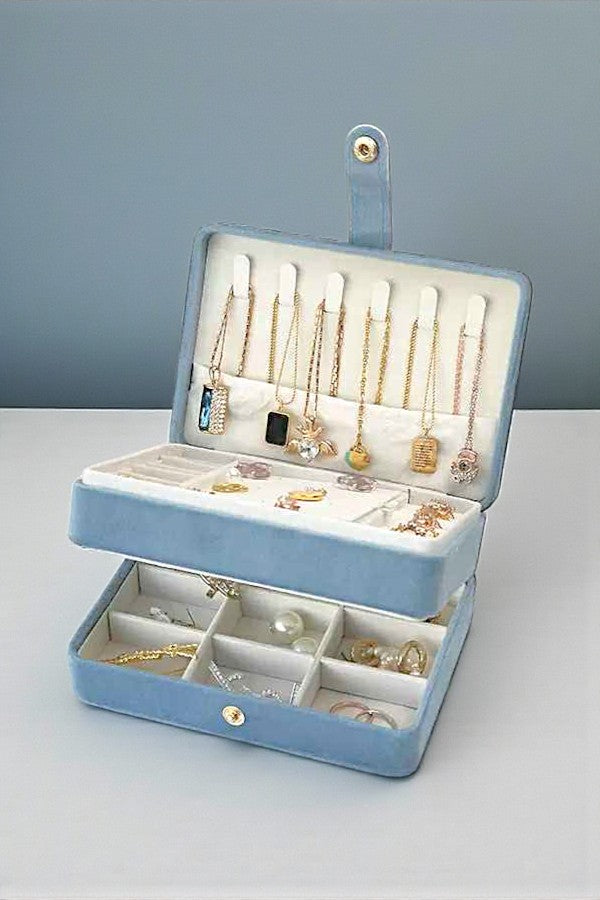 PREORDER Gracie Blue Velvet Jewelry Box