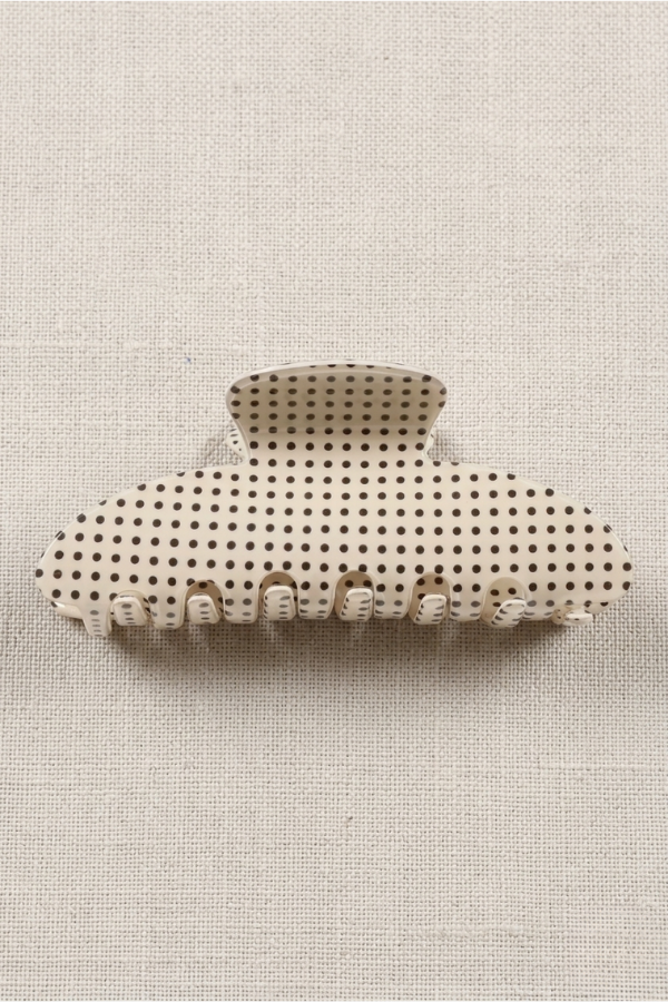 Cream Polka Dot Claw Clip PREORDER