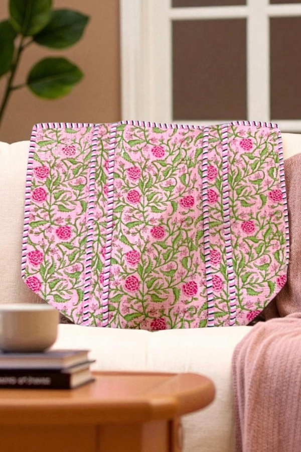 PREORDER Claire Pink Floral Patterned Tote Bag