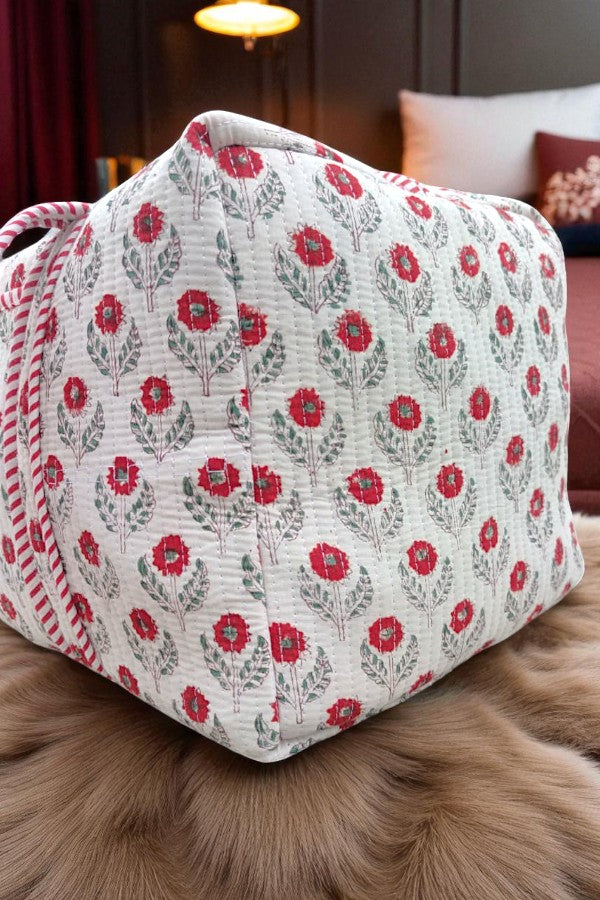 PREORDER Sullivan Red and White Floral Duffle Bag