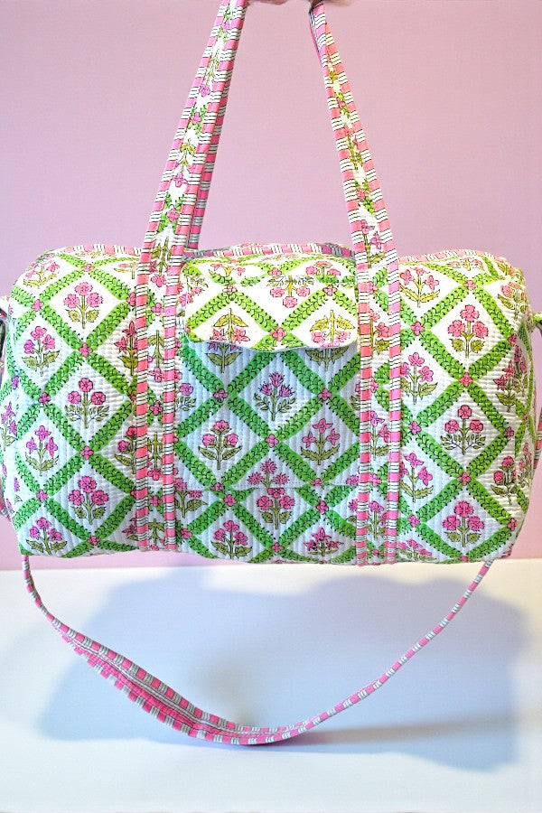 PREORDER Scottie Pink and Green Floral Duffel Bag