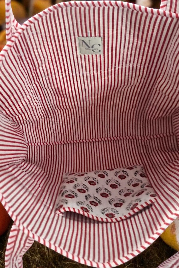 PREORDER Sullivan Red and White Floral Tote Bag