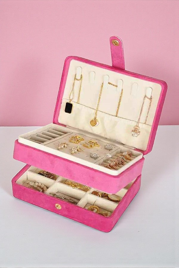 PREORDER Gracie Hot Pink Velvet Jewelry Box
