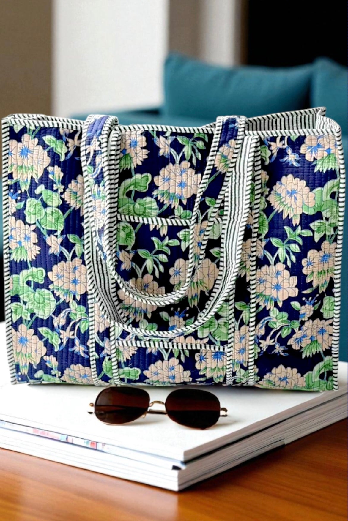 PREORDER Merritt Blue Floral Tote Bag