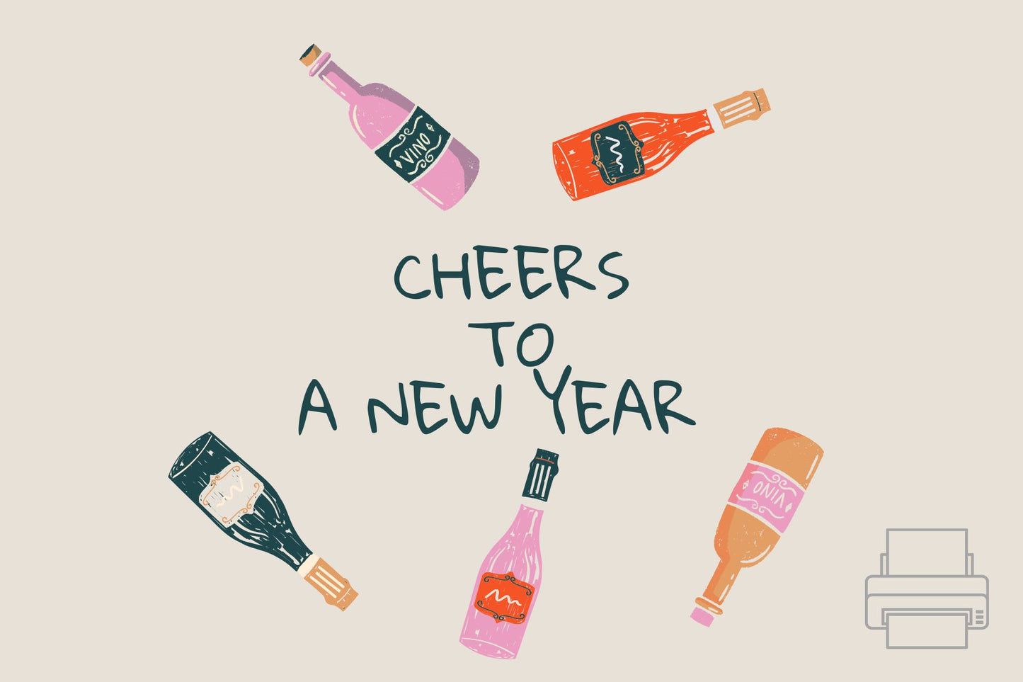 Cheers to a New Year Print 4 x 6