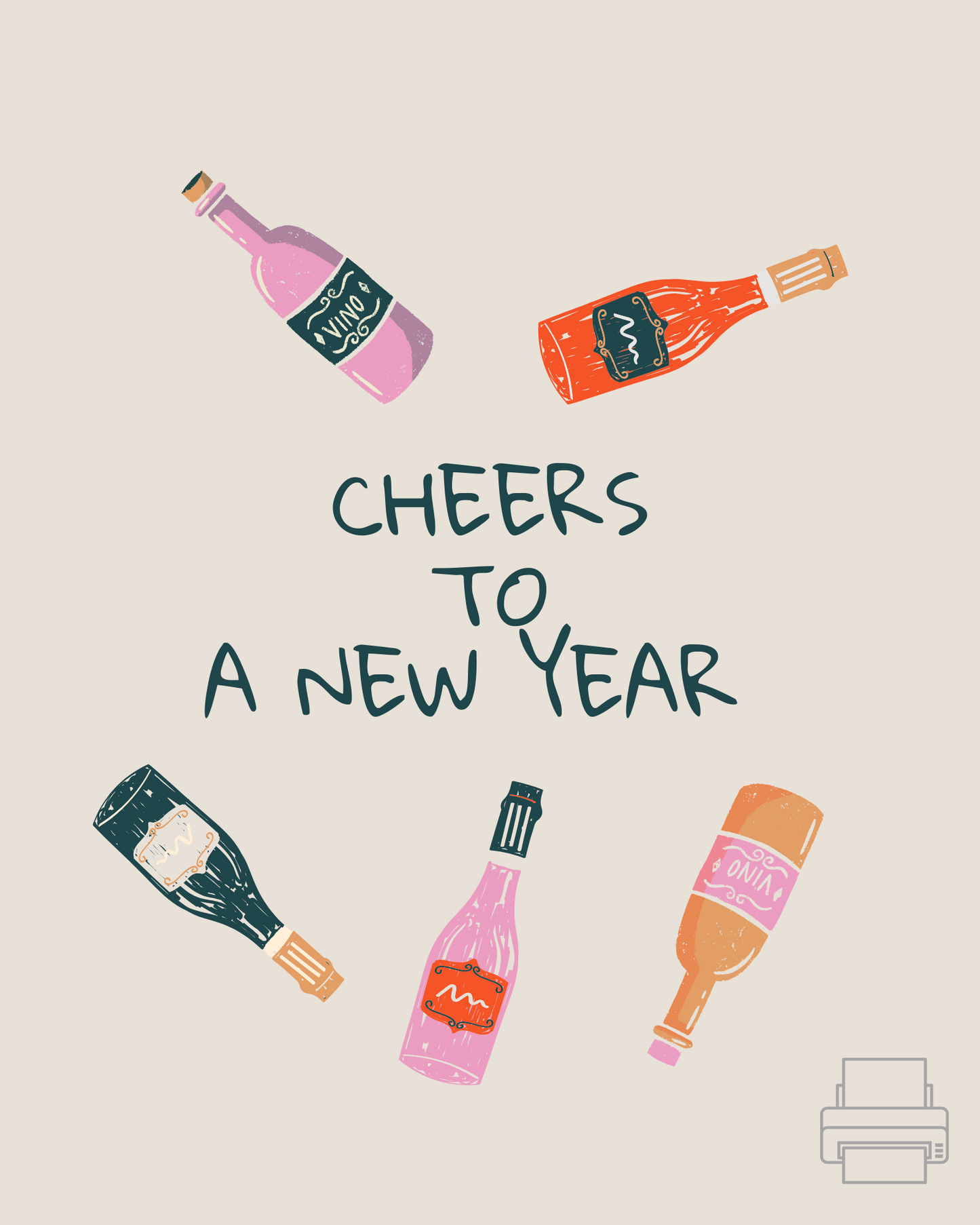 Cheers to a New Year Print 8 x 10