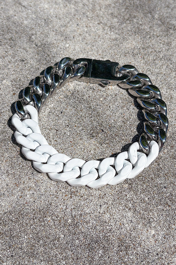 Victoria White and Silver Link Bracelet