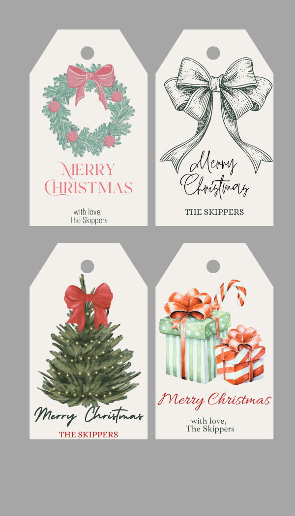 Customizable Holiday Gift Tags