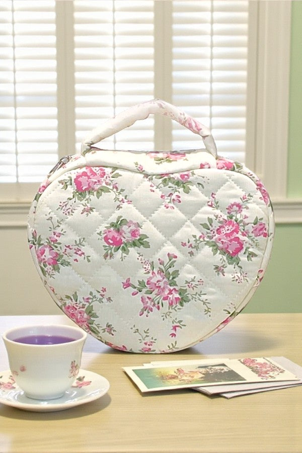 PREORDER Gianna Pink Floral Heart Shaped Bag