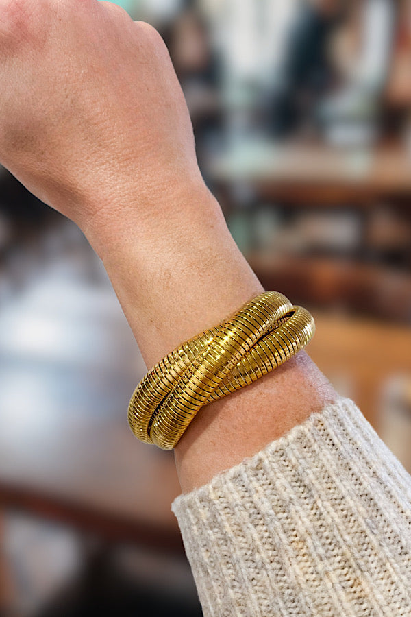 Natural Elements Gold Three Layer Bracelet