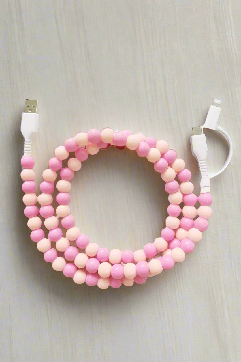 Two Tone Pink Cord Phone Charger