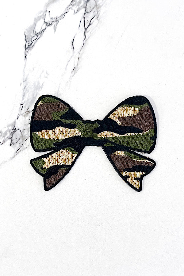 Camo Bow Embroidered Patch