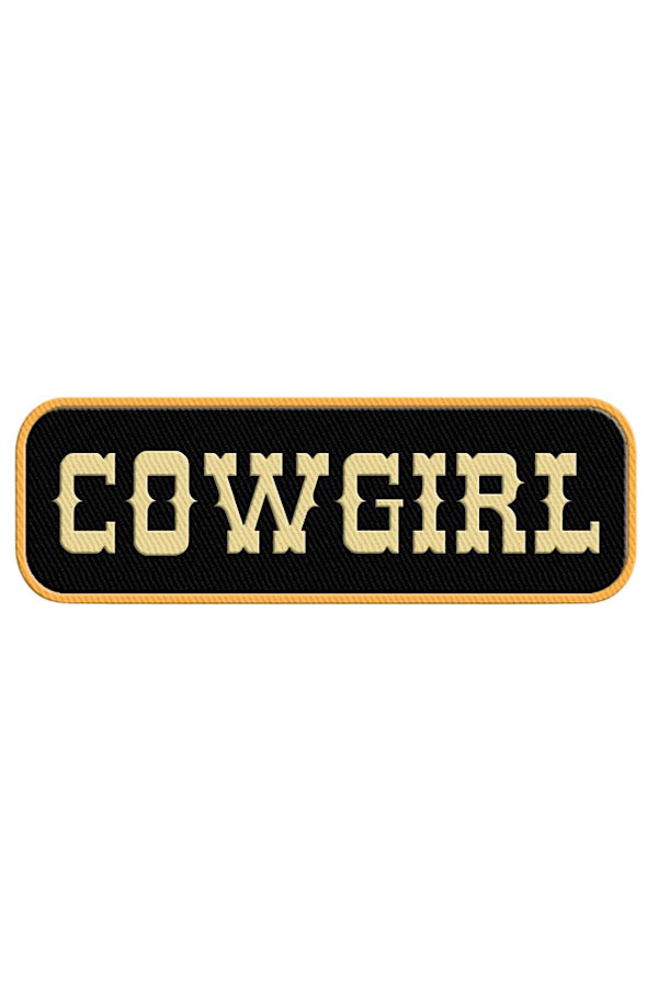 Black Gold Cowgirl Embroidered Patch