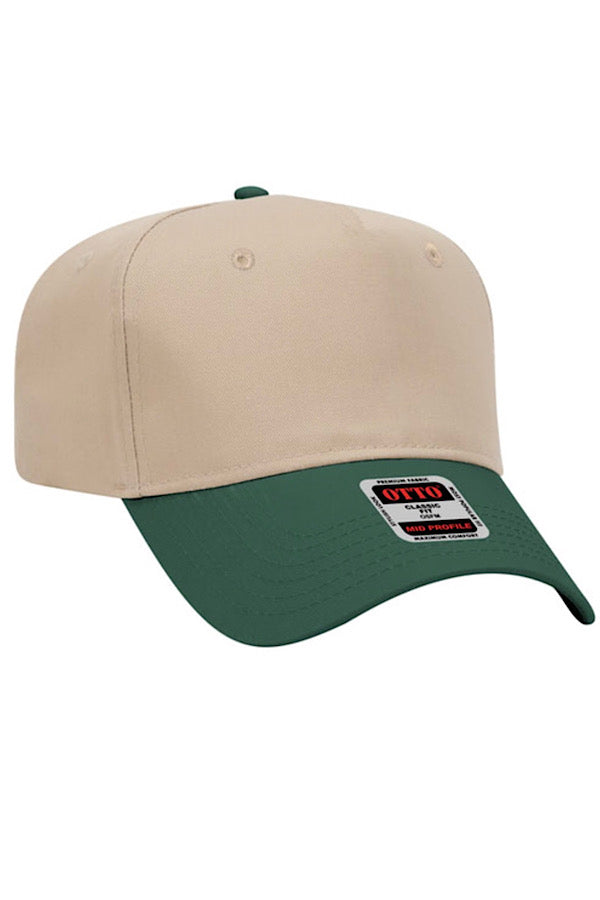 OTTO Green Khaki Mid Profile Baseball Cap