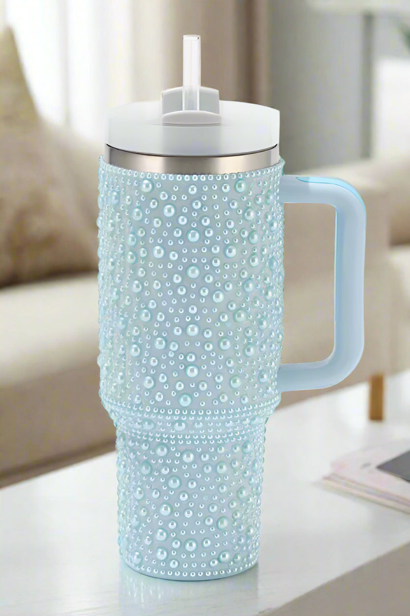 PREORDER 40oz Blue Pearl Studded Tumbler