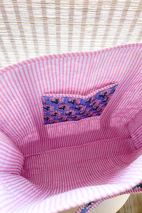 PREORDER Sutton Pink and White Floral Tote Bag