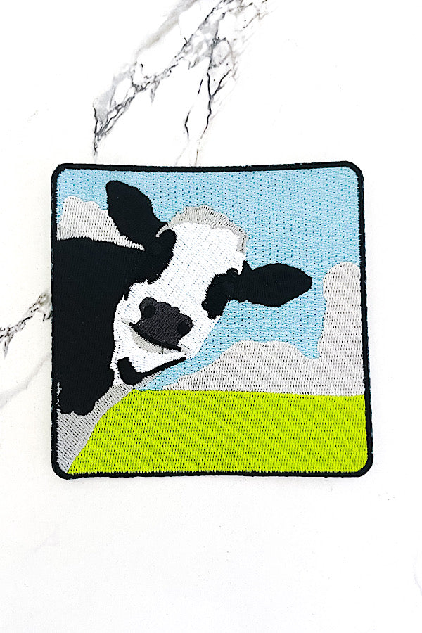 Cow Says Hello Embroidered Patch