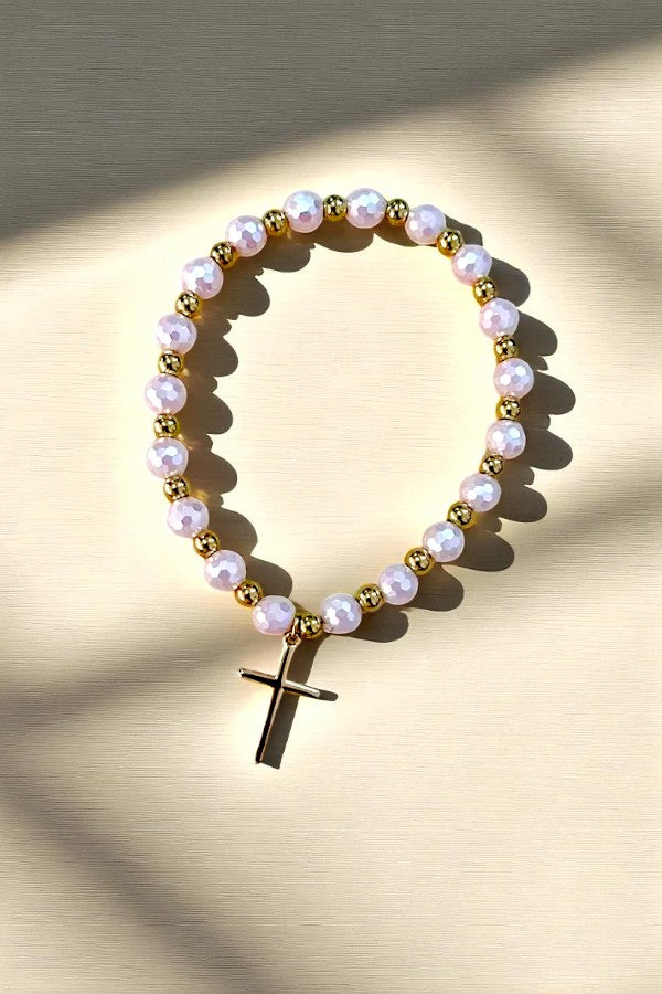 Lora Beaded Cross Pendant Bracelets