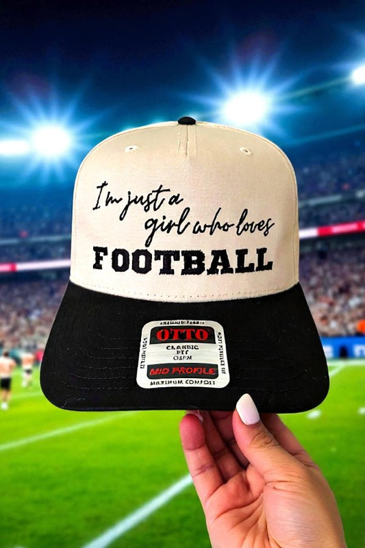 I'm Just a Girl Who Loves Football Embroidered Hat