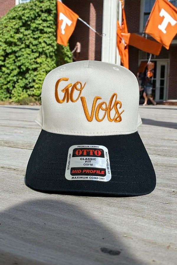 Go Vols Natural/Black Embroidered Hat