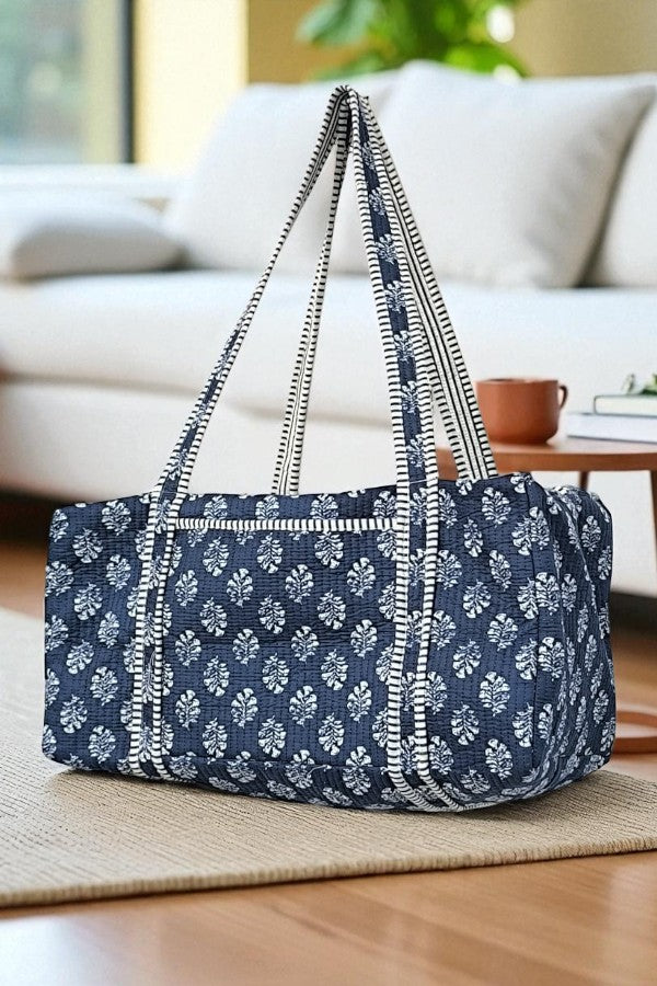 PREORDER Nantucket Blooms Navy Floral Duffle Bag