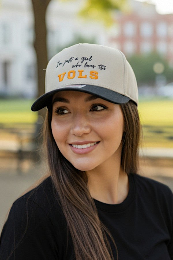 PREORDER Vols I’m Just a Girl Khaki/Black Embroidered Hat