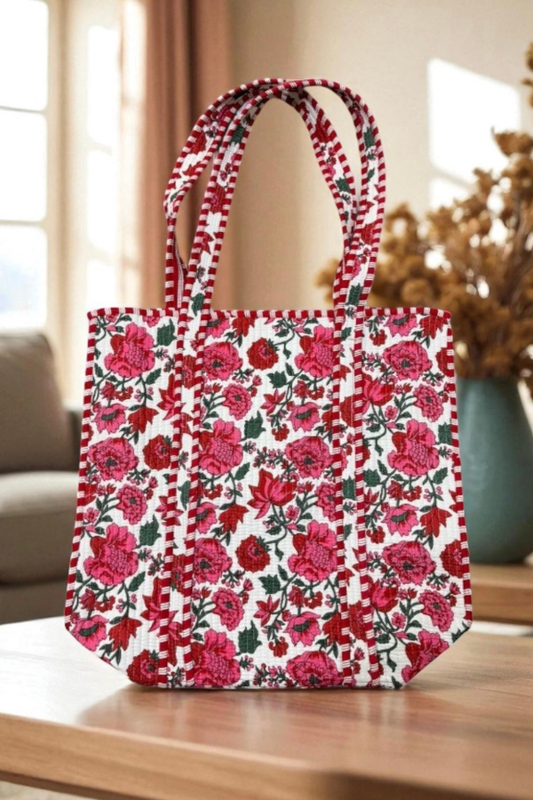 Poppy Lane Pink Floral Tote Bag