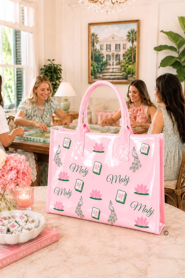 Southern Shuffle Pink Vinyl Tote© PREORDER